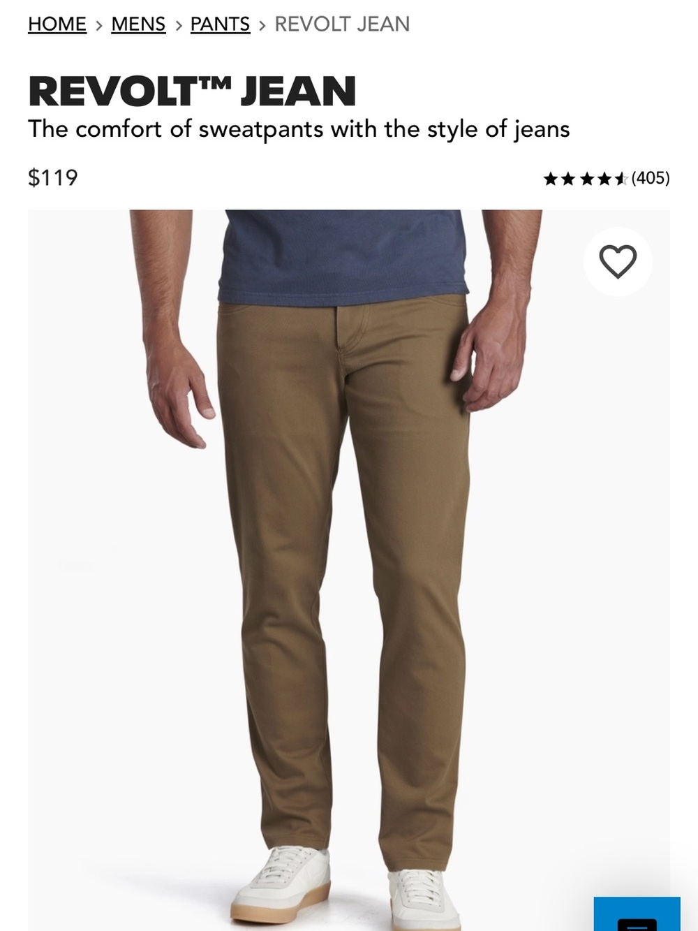Kuhl Men's Revolt Jean in Olive Green
